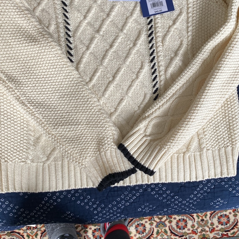 La Ligne x Target Cable-knit Whipstich Stripe Crewneck Sweater, Size Small - Picture 6 of 7